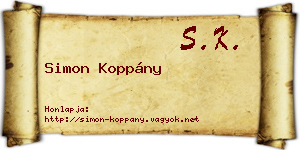 Simon Koppány névjegykártya