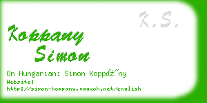 koppany simon business card